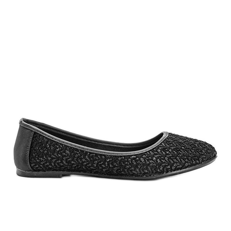 Ballerines noires en dentelle Chuwi brillantes le noir Ballerines noires en dentelle Chuwi brillantes le noir