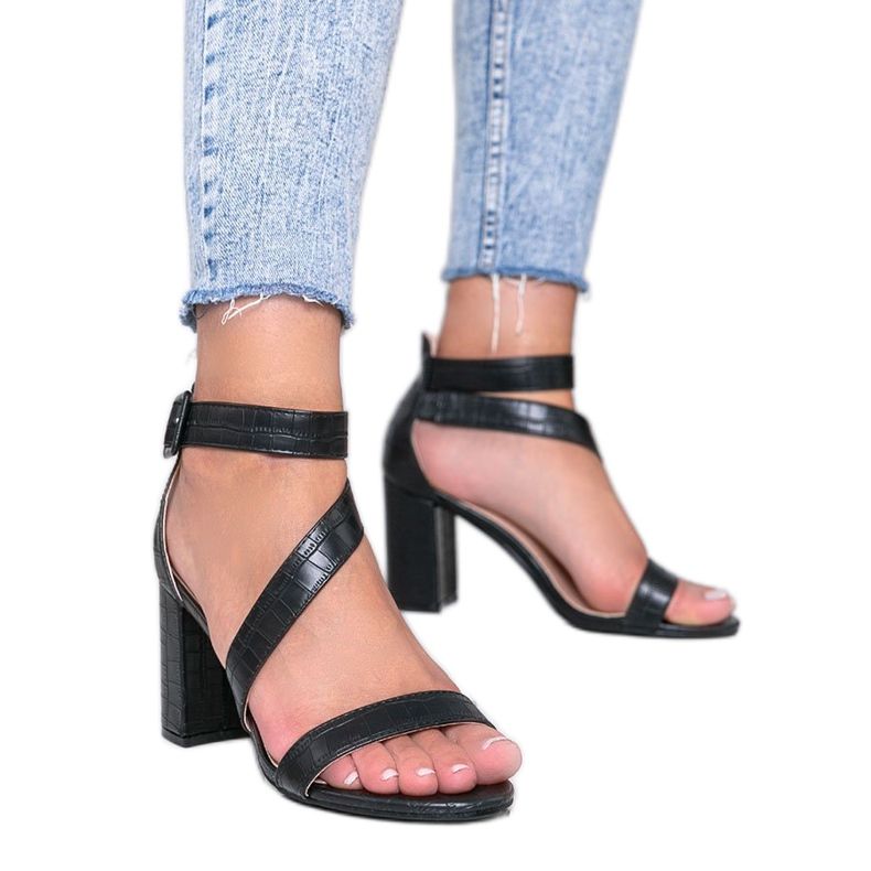 Sandales noires sur un poteau Silver Dust le noir Sandales noires sur un poteau Silver Dust le noir