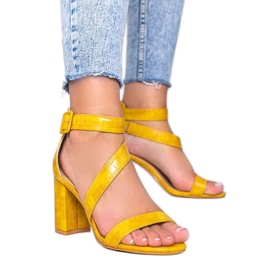 Sandales moutarde sur un poteau Silver Dust jaune