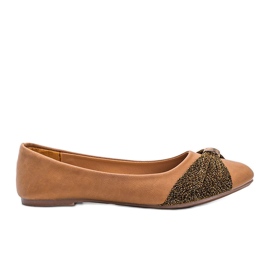 Ballerines camel avec décoration brillante comme moi brun