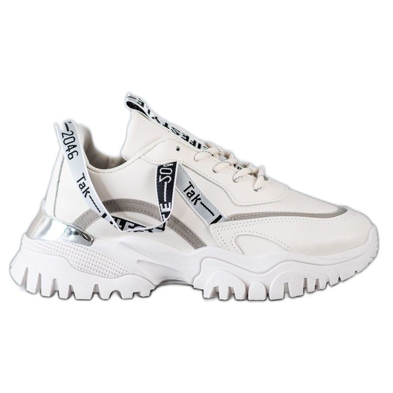 Ideal Shoes Baskets mode beiges Ideal Shoes Baskets mode beiges