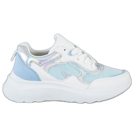 Sweet Shoes Baskets à paillettes blanc bleu