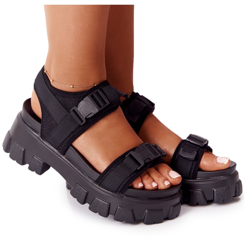 PS1 Sandales On The Massive Black Platform Fly High le noir