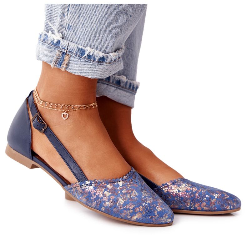 Ballerines en cuir bleu marine Maciejka 4972A-17