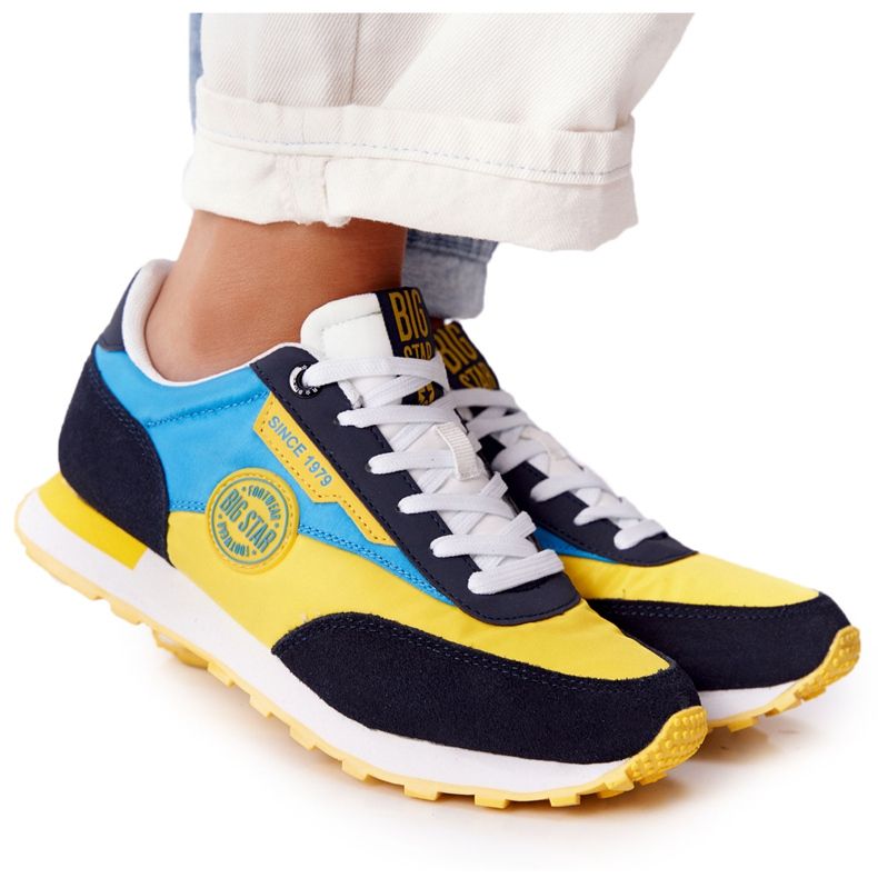 Chaussures de Sport Femme Mousse Mémoire Big Star HH274525 Jaune-Bleu