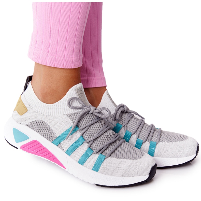 Chaussures de Sport Femme Mousse Mémoire Big Star HH274531 Blanc-Gris multicolore