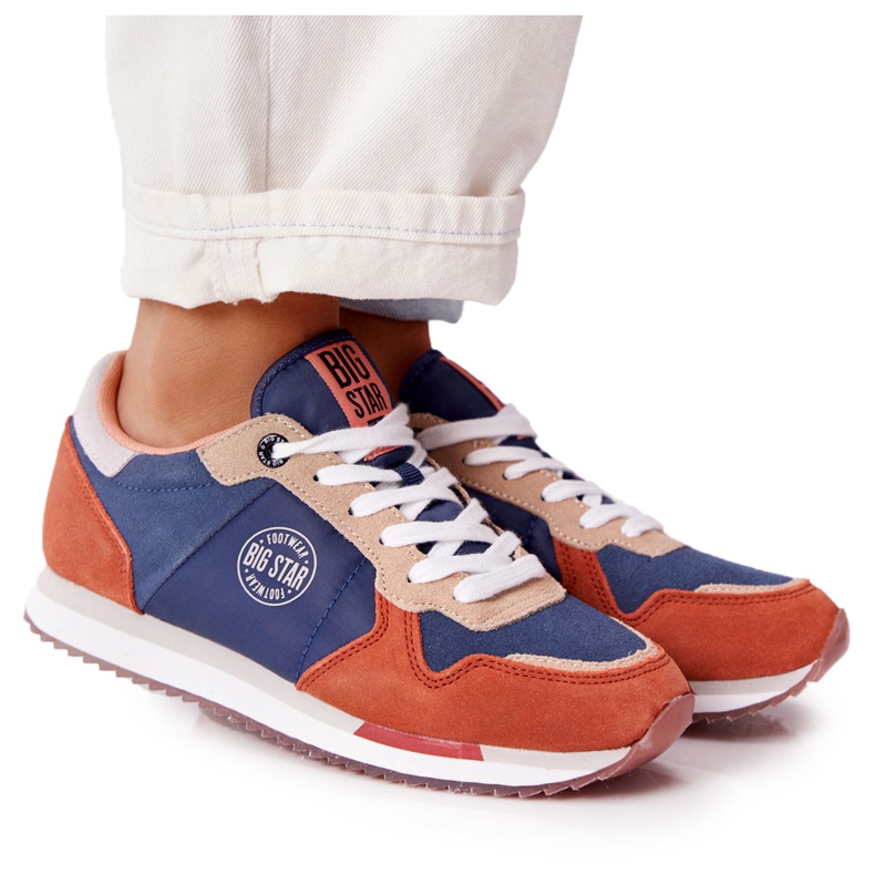 Chaussures Sport Femme Mousse Mémoire Big Star HH274567 Bleu-Orange
