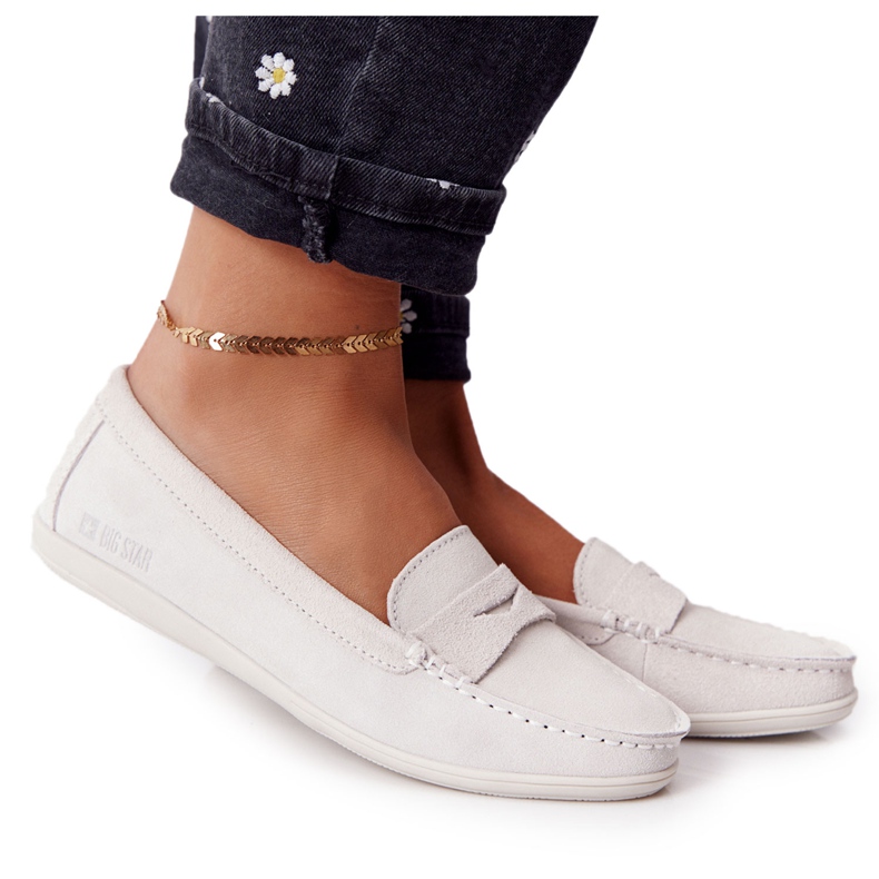 Mocassins Femme En Daim Big Star HH274665 Ecru beige