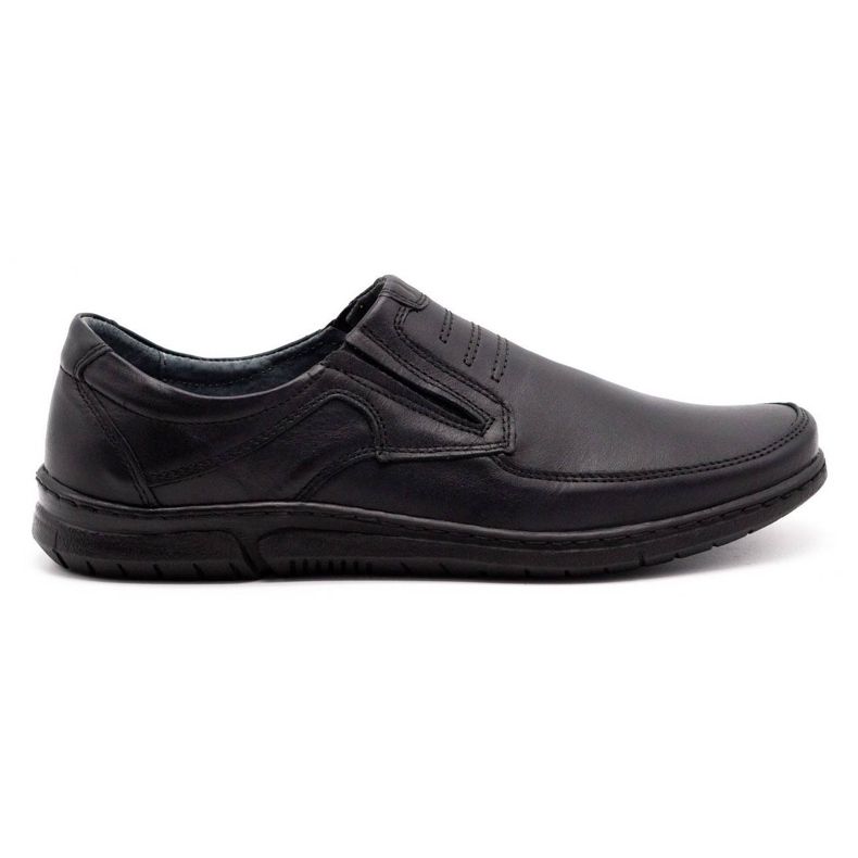 Olivier Chaussures sans lacets pour hommes 7053 noir le noir Olivier Chaussures sans lacets pour hommes 7053 noir le noir