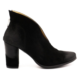Exousite Bottes en cuir pour femmes 1231 noir