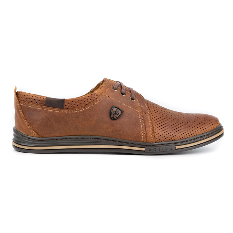 Polbut Chaussures en cuir pour homme 343 camel perforation brun Polbut Chaussures en cuir pour homme 343 camel perforation brun