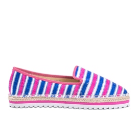 Espadrilles à rayures roses Ottawa bleu marine