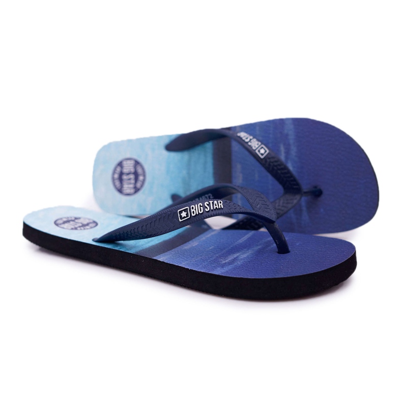 Pantoufles Pour Hommes Tongs Big Star DD174672 Bleu