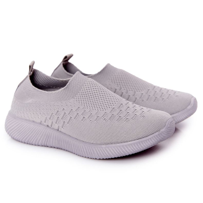 EVE Chaussures de sport pour enfants Slip-On Grey School Trip gris
