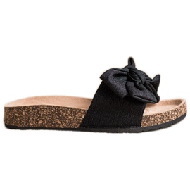 SHELOVET Pantoufles Avec Un Noeud noir