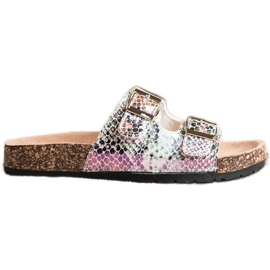 SHELOVET Pantoufles Avec Effet Holo argent gris multicolore