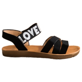 SHELOVET Sandales Avec Eco Cuir Love le noir SHELOVET Sandales Avec Eco Cuir Love le noir