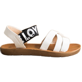 SHELOVET Sandales Avec Eco Cuir Love blanc
