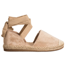 SHELOVET Espadrilles nouées à la mode beige