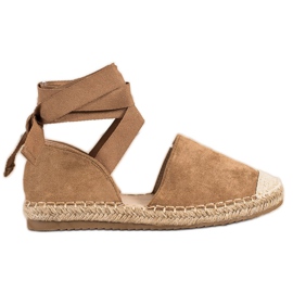 SHELOVET Espadrilles à nouer à la mode brun SHELOVET Espadrilles à nouer à la mode brun