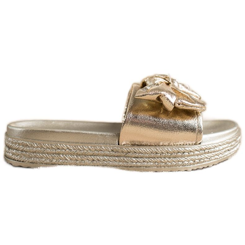 Pantoufles dorées à la mode VINCEZA d'or