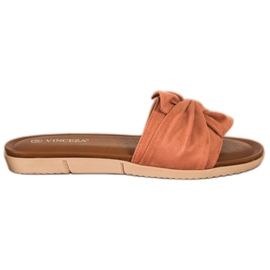 Slippers en daim VINCEZA orange