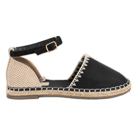 Goodin Espadrilles Noires En Daim beige le noir