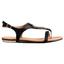 Sandales à ornements dorés VINCEZA noir