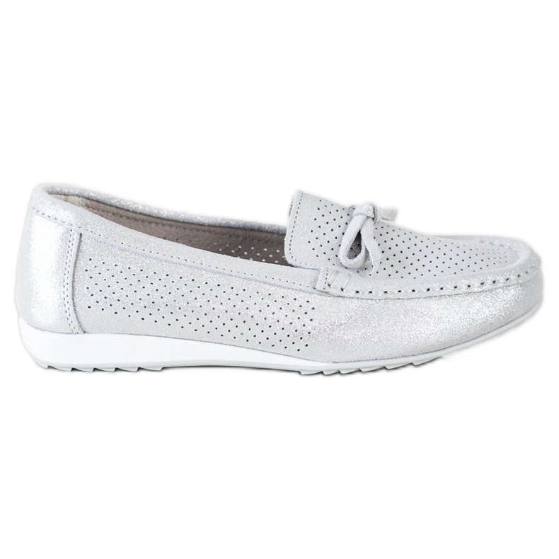 Goodin Chaussures en cuir avec un nœud argent gris Goodin Chaussures en cuir avec un nœud argent gris