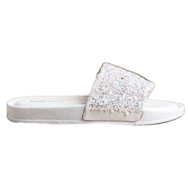 Small Swan Chaussons Blancs Avec Cristaux