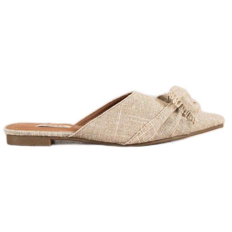 SHELOVET Pantoufles Élégantes En Spitz beige