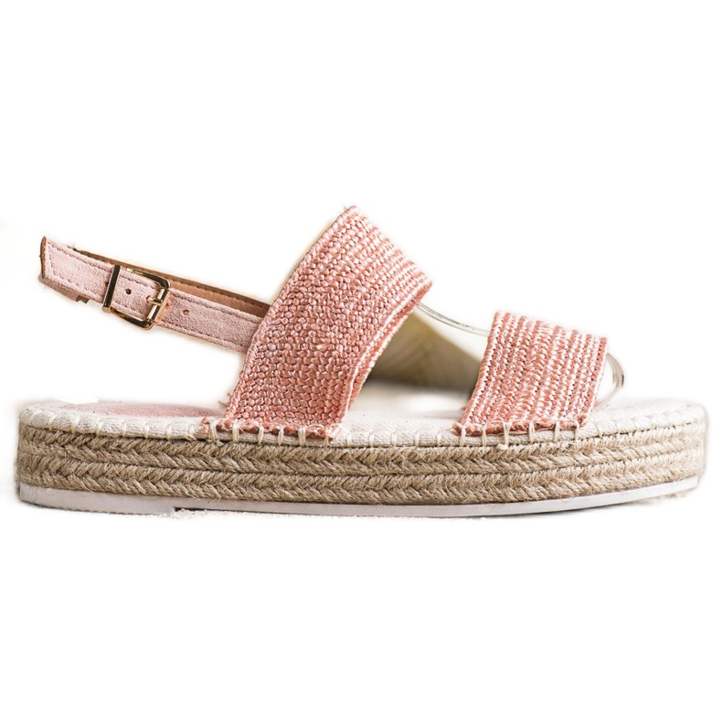 SHELOVET Sandales tressées sur la plate-forme rose