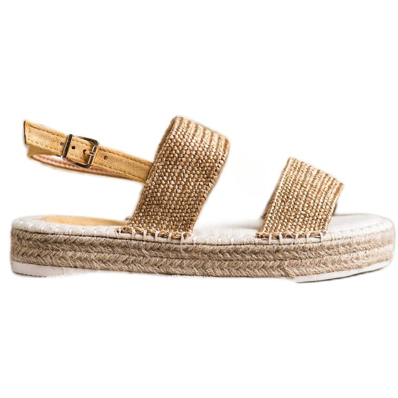 SHELOVET Sandales tressées sur la plate-forme d'or SHELOVET Sandales tressées sur la plate-forme d'or