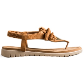 SHELOVET Tongs Sandales Avec Un Noeud brun SHELOVET Tongs Sandales Avec Un Noeud brun