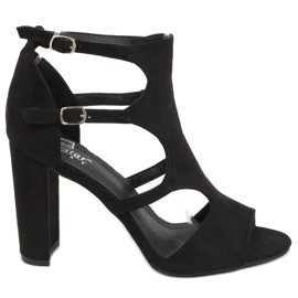 Sandales à talons noires NS111P Noir