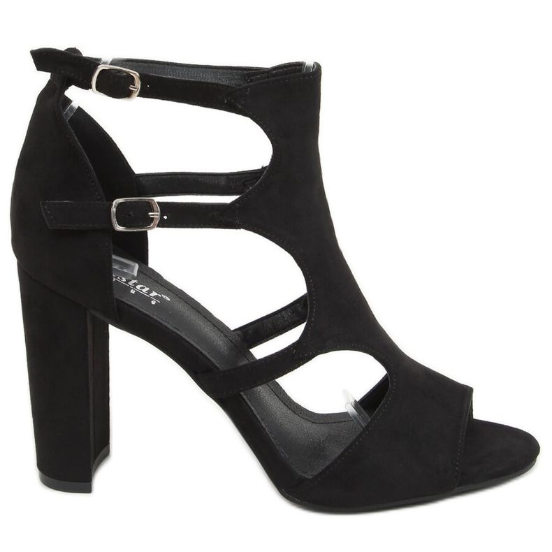 Sandales à talons noires NS111P Noir le noir