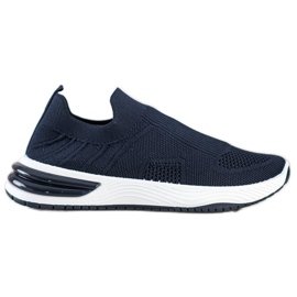 SHELOVET Baskets à enfiler ajourées bleu marine bleu