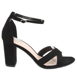 Sandales à talons noires NF-63P Noir le noir