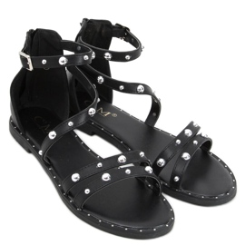 Sandales sur un talon bas noir B7922 Noir le noir
