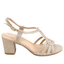 Sandales à talons dorées A3083 Or