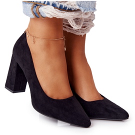 Escarpins En Daim Sur Une Barre Sergio Leone PB216 Noir