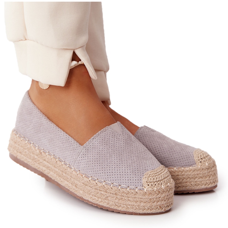 Espadrilles On The Straw Platform BL1922 Grey Highway gris