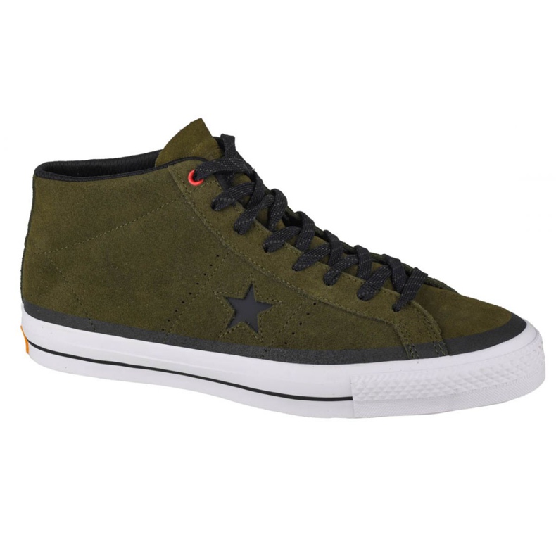 Chaussures Converse One Star Pro Suede Mid M 153474C le noir vert