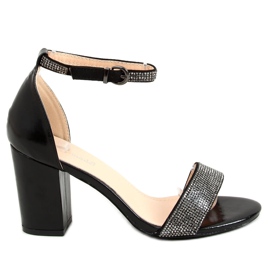 Noir 1478 Sandales à talons noires