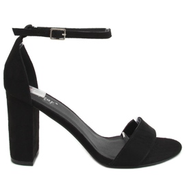 Sandales noires sur le poteau AF03P Noir