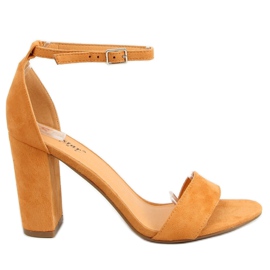 Sandales sur le post camel AF03P Camel brun
