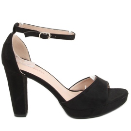 Noir S-850 Sandales à plateforme noires