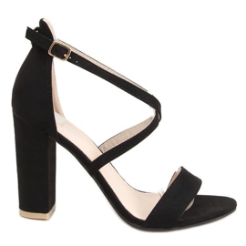 Sandales noires sur le poteau GG-88P Noir le noir