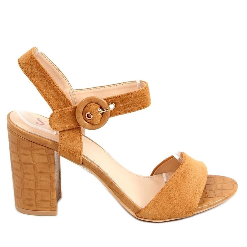 Sandales à talon camel SL1008P Camel brun multicolore
