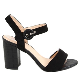 Sandales à talons noires SL1008P Noir le noir